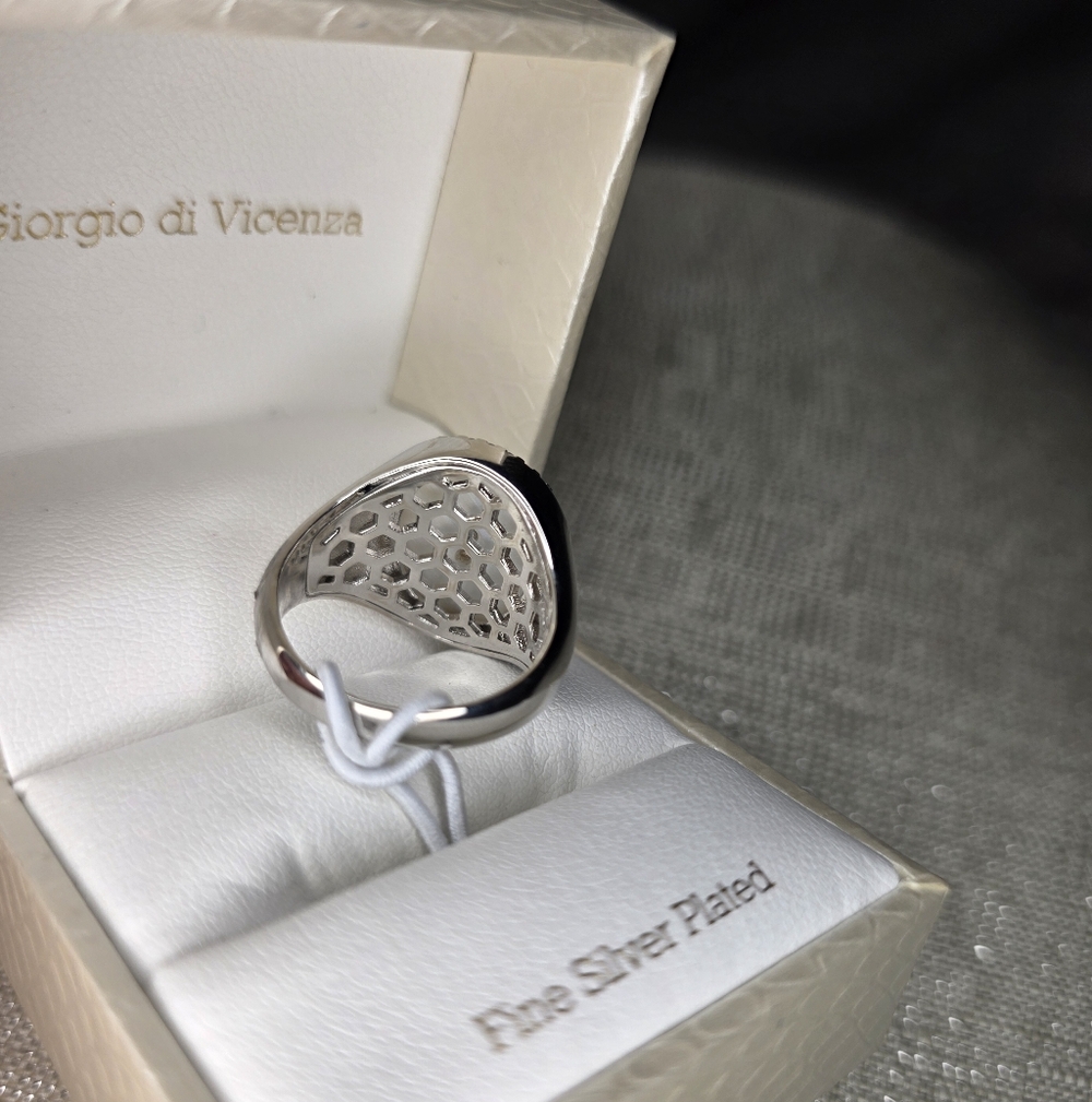 Giorgio di Vicenza Silver Starburst Ring with Mother of Pearl Size 8 - Picture 3 of 12
